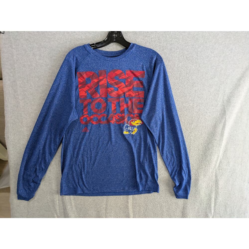 adidas Climalite‎ University of Kansas KU Jayhawks Shirt Men Small Graphic Shirt